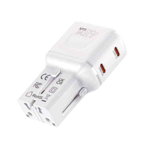 Mobile Origin 45W Travel Adapter EU/US/UK/AU PW26 White