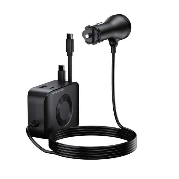 Mobile Origin 75W 5in1 Car Charger CA23 - 2x USB-C + USB-A Port, 2x USB-C cable Black