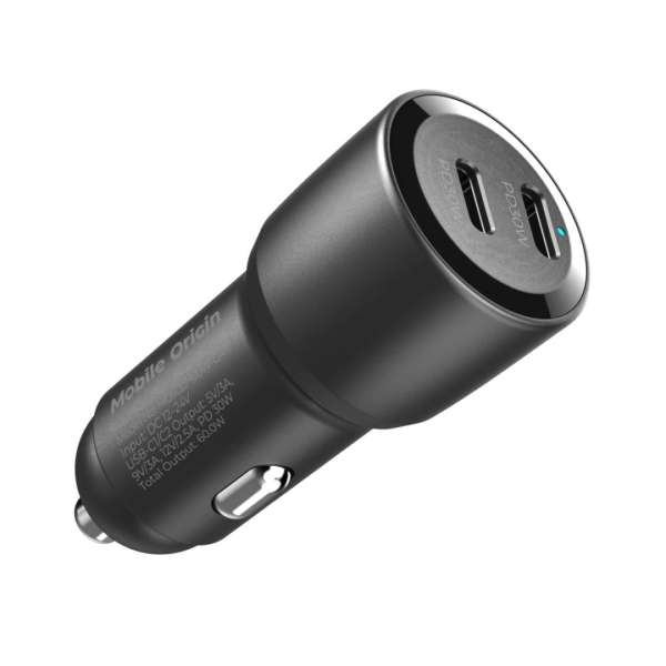 Mobile Origin Car Charger 60W 2 USB-C CA11 Black