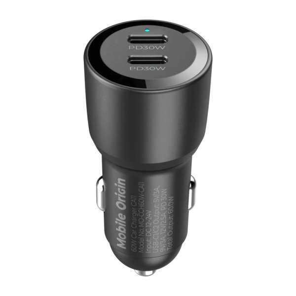 Mobile Origin Car Charger 60W 2 USB-C CA11 Black