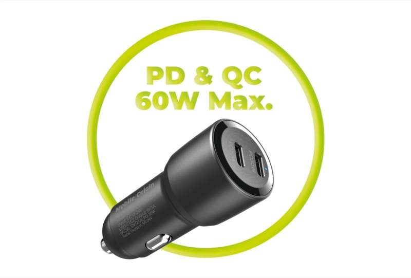 Mobile Origin Car Charger 60W 2 USB-C CA11 Black