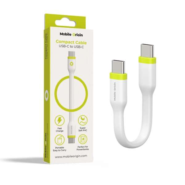 Mobile Origin Compact Cable USB-C to USB-C 10cm White