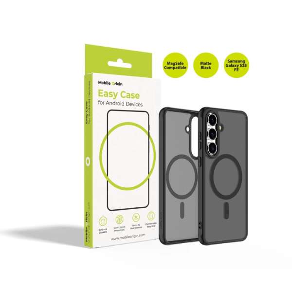 Mobile Origin Easy MagSafe case for Samsung Galaxy S25 FE Matte Black