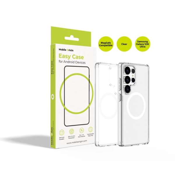 Mobile Origin Easy MagSafe case for Samsung Galaxy S26 Ultra Clear