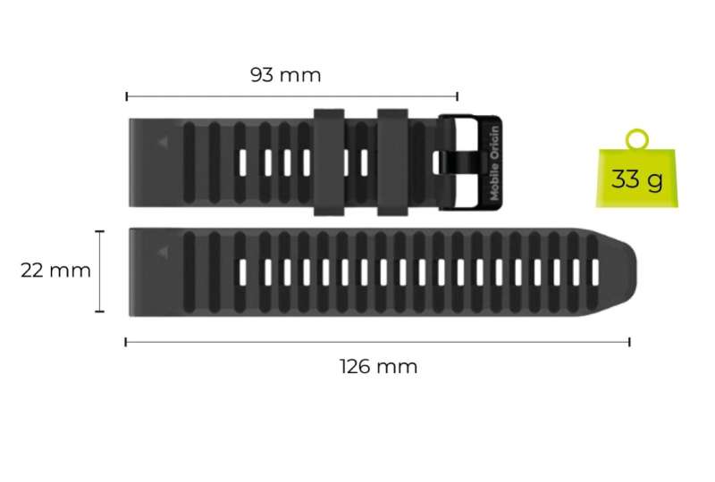 Mobile Origin Easy Strap Silicone ES2 Quick Fit for Garmin 22mm White