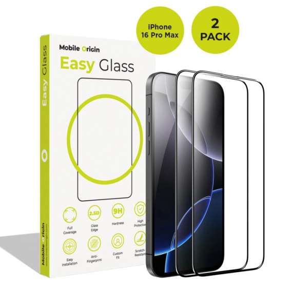 Mobile Origin EasyGlass for iPhone 16 Pro Max 2 pack