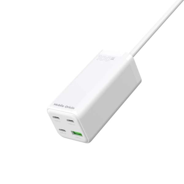 Mobile Origin GaN 100W Compact MultiHub Charger PW18 with 3x USB-C + USB-A