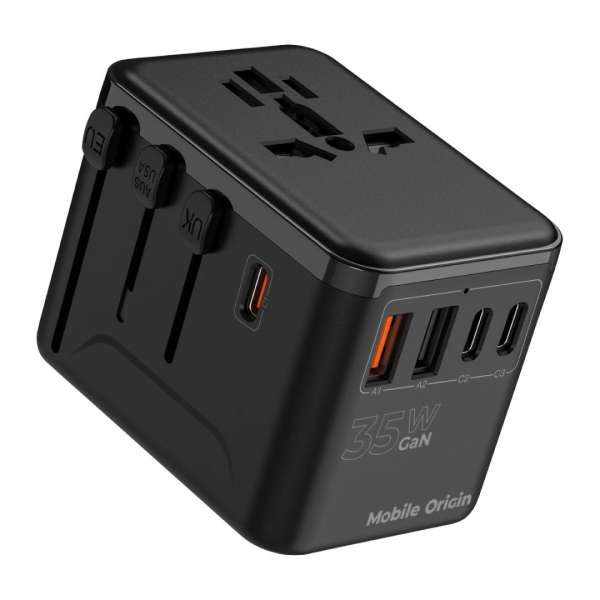 Mobile Origin GaN 35W Travel Adapter PW4 EU/UK/US/AUS, 3x USB-C + 2x USB-A 
