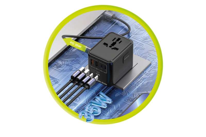 Mobile Origin GaN 35W Travel Adapter PW4 EU/UK/US/AUS, 3x USB-C + 2x USB-A 