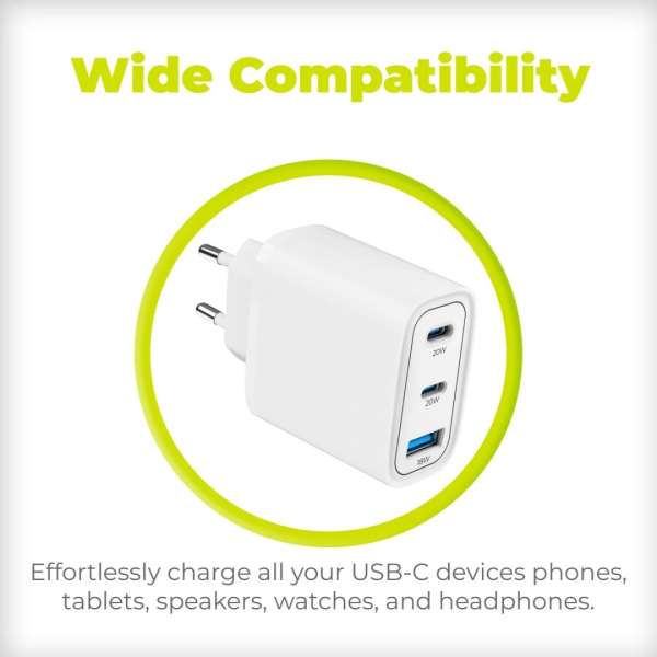 Mobile Origin GaN 40W Wall Charger MO13, 1 USB-A + 2 USB-C