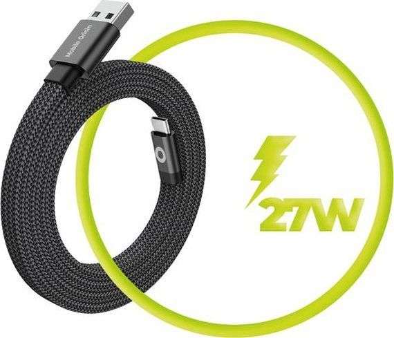 Mobile Origin Magnetic Flat Patented Original Cable USB-A to USB-C 1m Black  