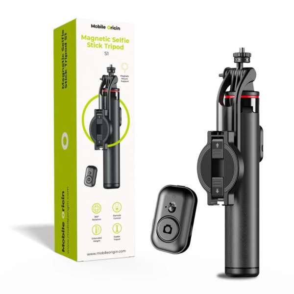 Mobile Origin Magnetic Selfie Stick Tripod S1 Black