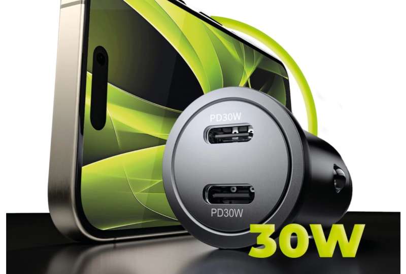 Mobile Origin Metal Car Charger 30W CA13, 2x USB-C Black