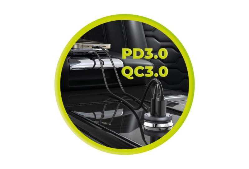 Mobile Origin Metal Car Charger 30W CA13, 2x USB-C Black
