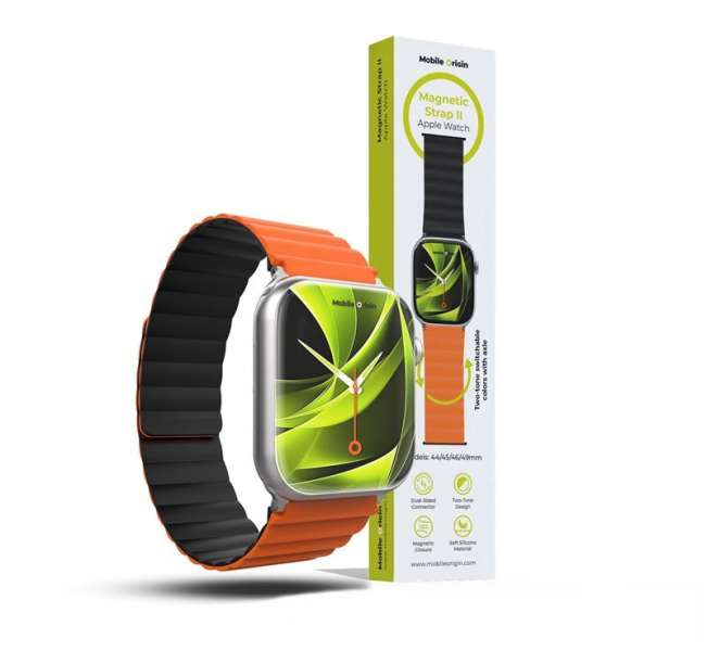 Mobile Origin MO Magnetic Strap II Apple Watch 44/45/46/49mm Orange/Black