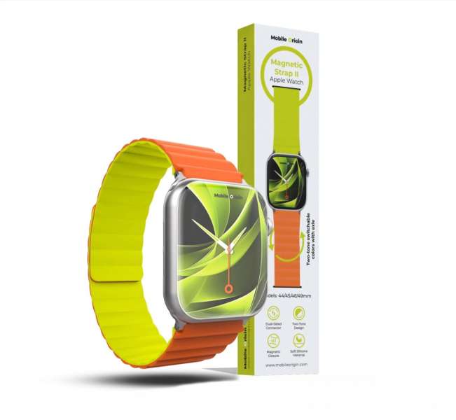 Mobile Origin MO Magnetic Strap II Apple Watch 44/45/46/49mm Orange/Green