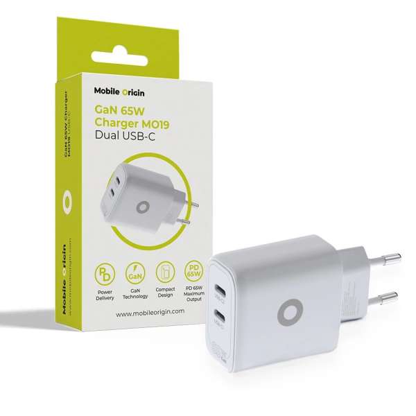 Mobile Origin MO19 - Dual USB-C GaN 65W Charger