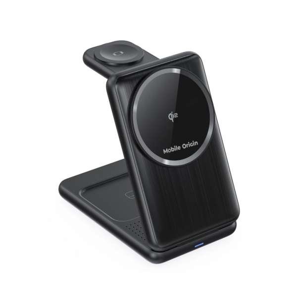 Mobile Origin 3in1 Foldable Qi2 Charger PW8 Black
