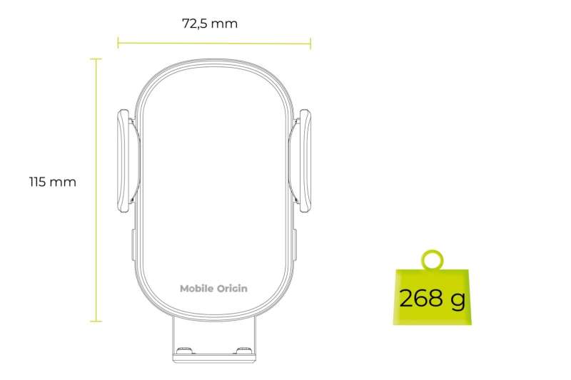 Mobile Origin Mobile Origin Wireless Car Dash Charger 15W CA16 Black
