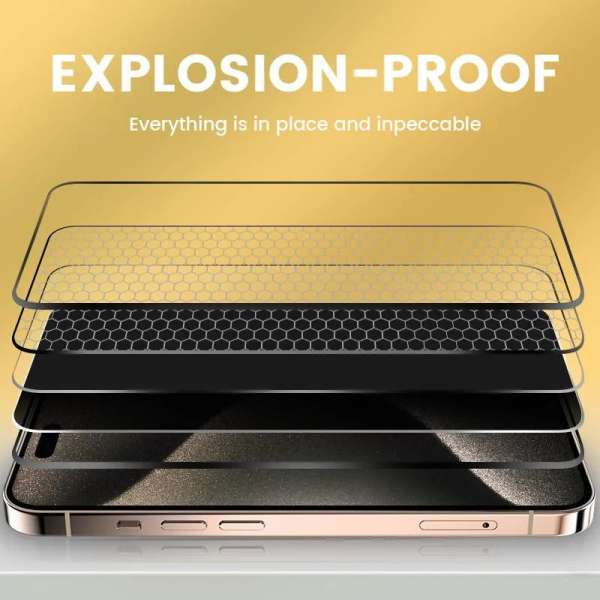 Mobile Origin Privacy Screen Guard iPhone 15 Pro with easy applicator 2 pack