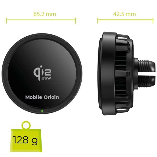 Mobile Origin Qi2 Wireless Car Charger 25W CA24 Black