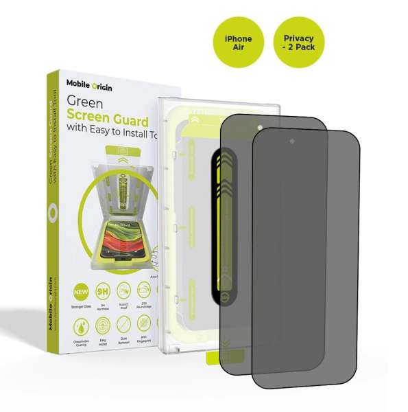 Mobile Origin Screen Guard Privacy with easy applicator for iPhone Air 2Pack