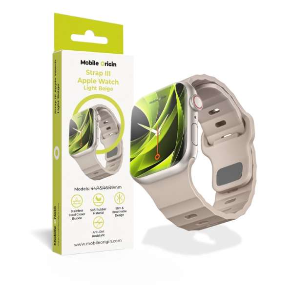 Mobile Origin Strap III for Apple Watch 49mm/46mm/45mm/44mm Light Beige
