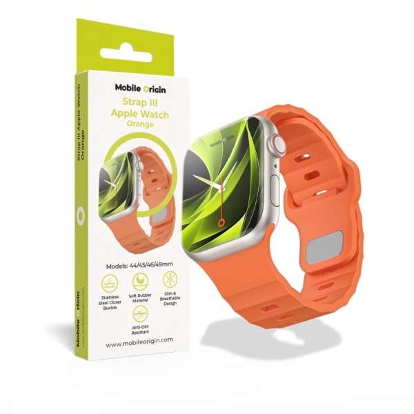 Mobile Origin Strap III for Apple Watch 49mm/46mm/45mm/44mm Orange