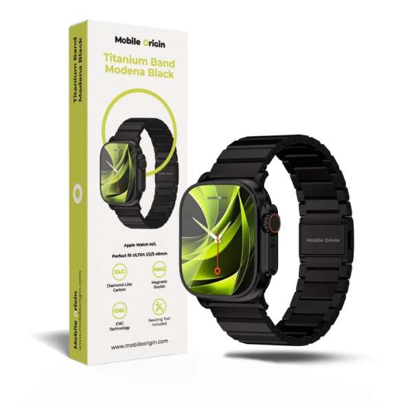 Mobile Origin Titanium Band Modena for Apple Watch Ultra 49mm Black