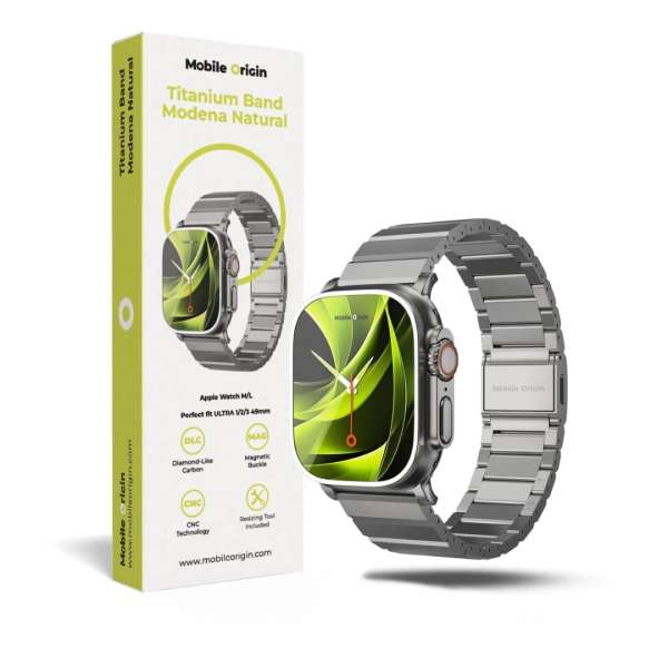 Mobile Origin Titanium Band Modena for Apple Watch Ultra 49mm Natural