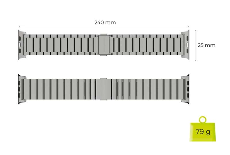Mobile Origin Titanium Band Modena for Apple Watch Ultra 49mm Natural