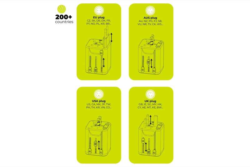 Mobile Origin Universal Travel Adapter PW30 EU/UK/US/AUS Black