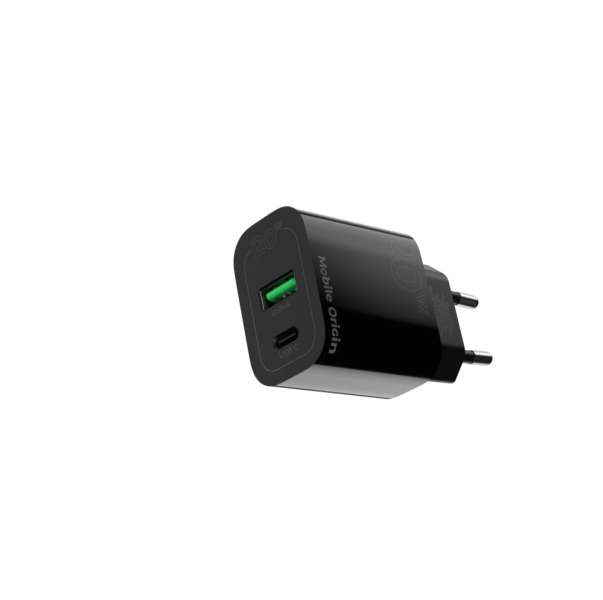 Mobile Origin Wall Charger MO12 PD20W - USB-A + USB-C Black