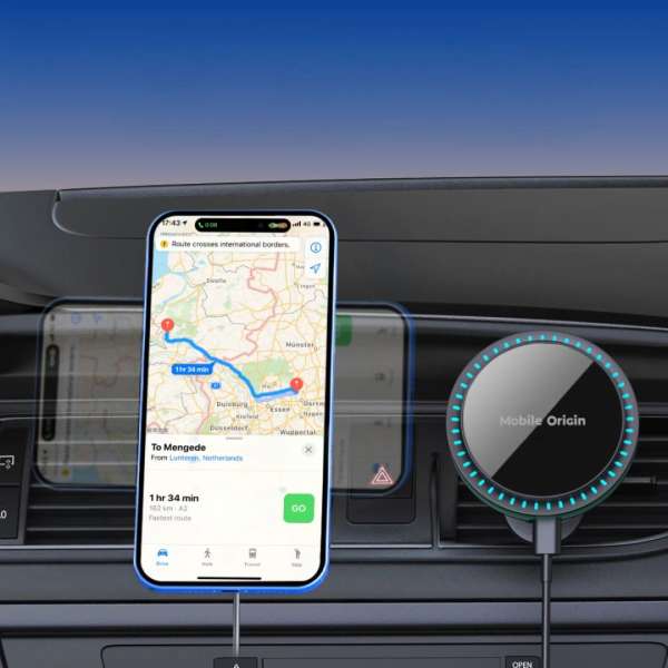 Mobile Origin Wireless Car Vent Charger CA18 for Apple Watch/iPhone MagSafe Compatible