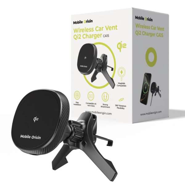 Mobile Origin Wireless Car Vent Qi2 Charger CA15
