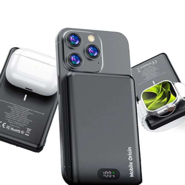 Mobile Origin Wireless Metal Slim 10000mAh PowerBank Black