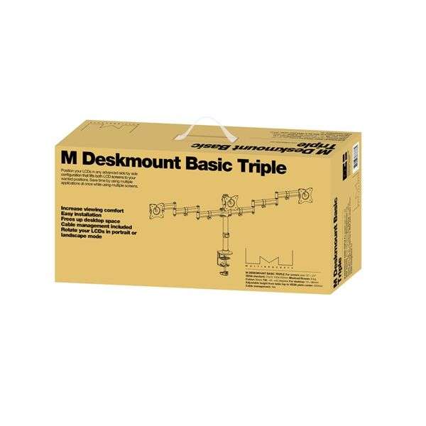 Multibrackets M Deskmount Basic Triple 15-24" Black