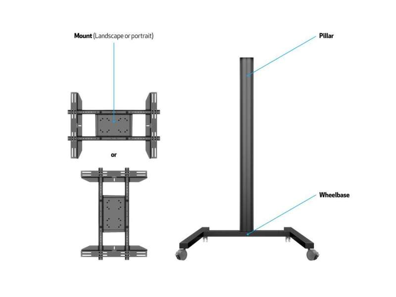 Multibrackets M Display Stand 180 Single 24"-65" Black