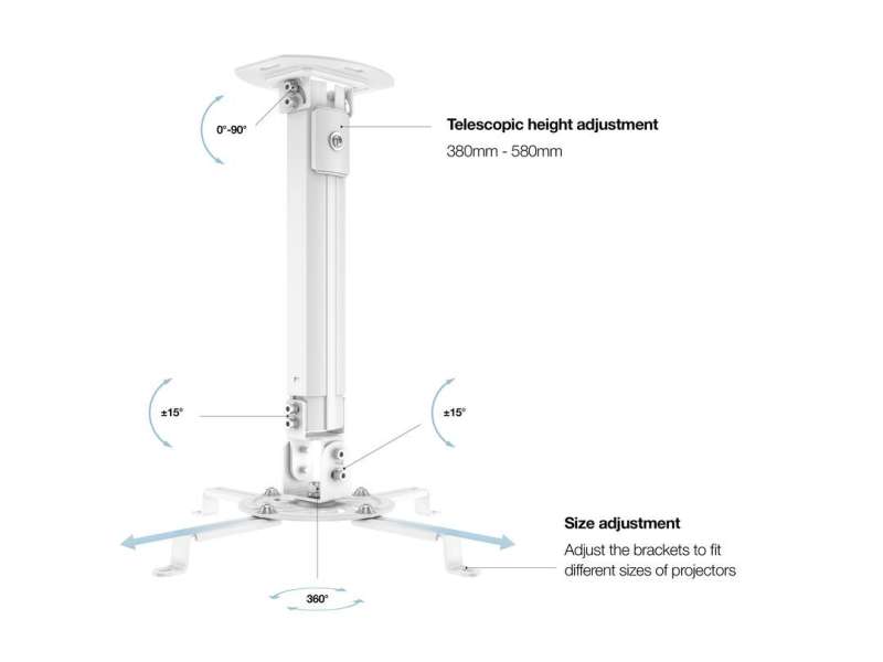 Multibrackets M Universal Projector Ceiling Mount I White