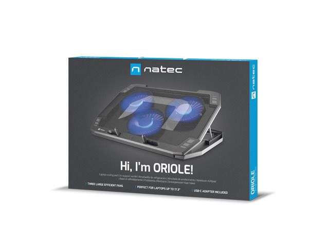 natec Oriole Notebook Hűtő Black