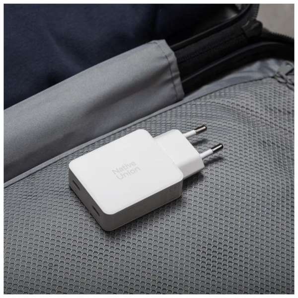 Native Union Pocket GaN Charger 2xUSB-C PD 65W White