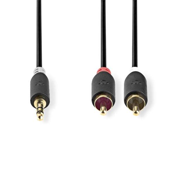 Nedis 3,5mm Male to 2x rca Male 0,5m Stereo Audio Cable