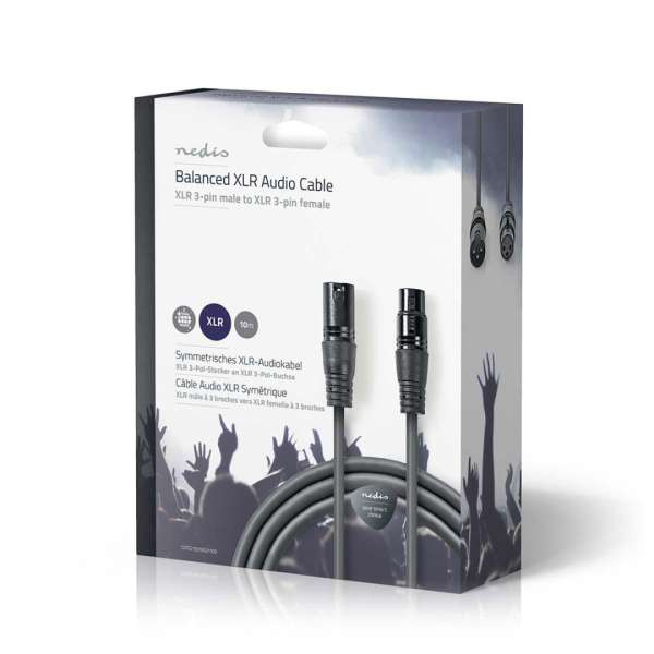 Nedis Balanced Audio Cable 10m Black