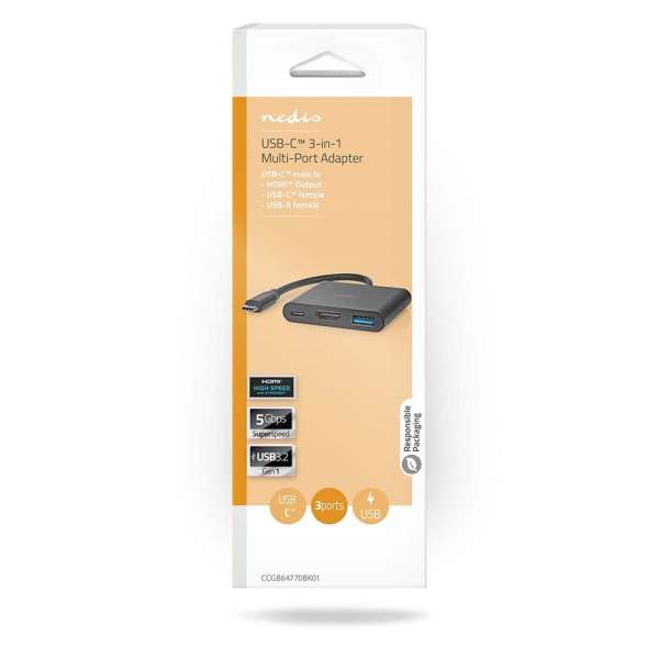 Nedis CCGB64770BK01 USB Multi-Port Adapter Black
