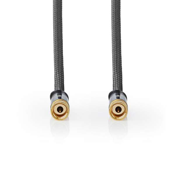 Nedis F Male - F Male Satellite & Antenna Cable 5m Gun Metal Grey