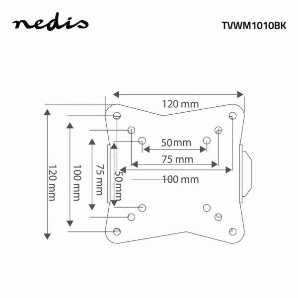 Nedis Fixed TV Wall Mount 13"-27" Black