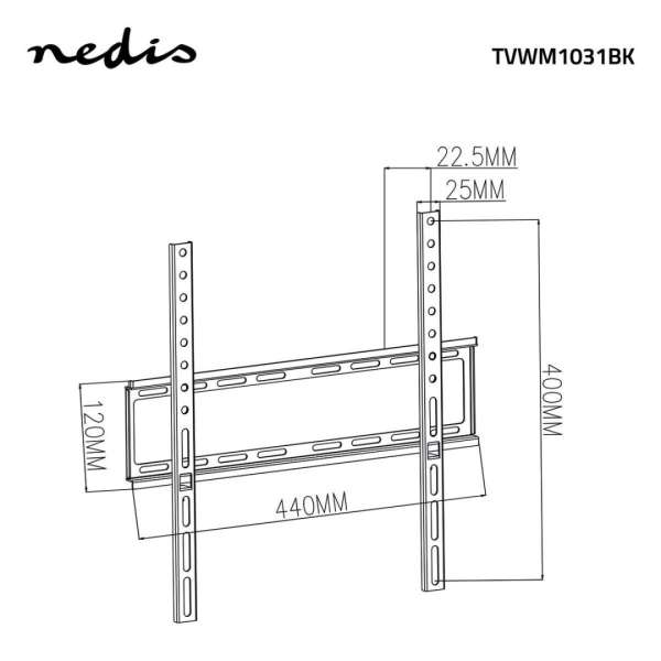 Nedis Fixed TV Wall Mount 23-55" Black