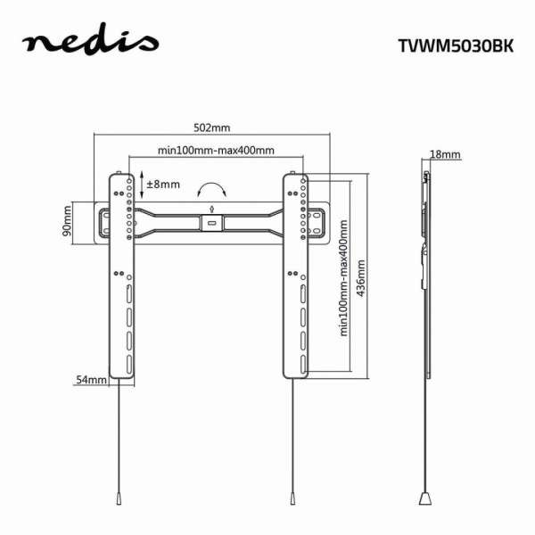 Nedis Fixed TV Wall Mount 32"-55" Black