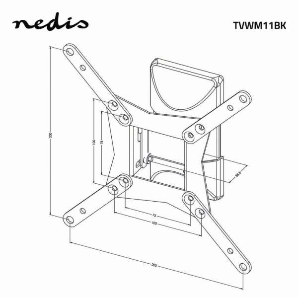 Nedis Full Motion TV Wall Mount 10-32" Black