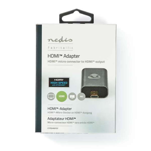 Nedis HDMI Male - HDMI Micro Connector Adapter Gun Metal
